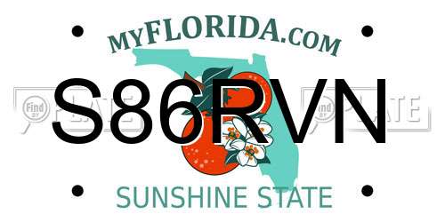 S86RVN Florida License Plate
