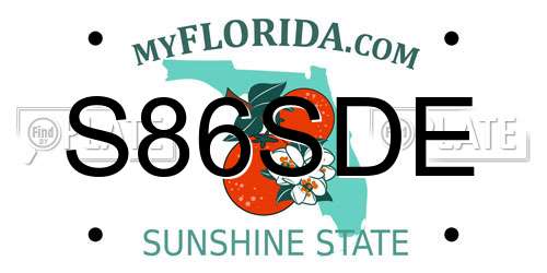 S86SDE Florida License Plate
