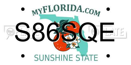 S86SQE Florida License Plate