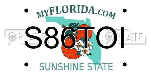 S86TOI Florida License Plate
