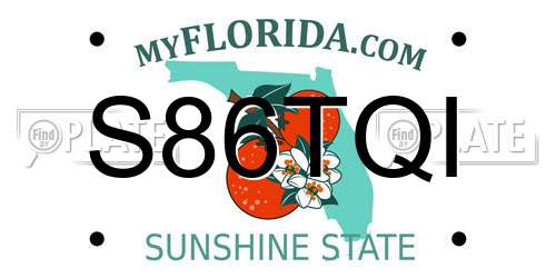 S86TQI Florida License Plate