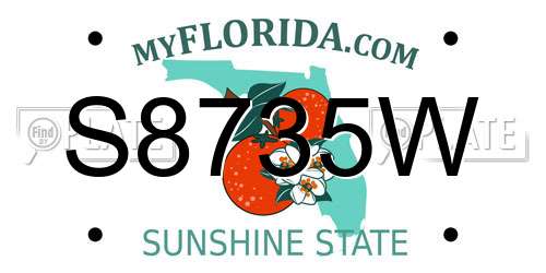 S8735W Florida License Plate