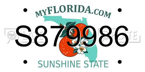S879986 Florida License Plate