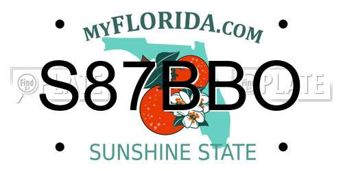 S87BBO Florida License Plate