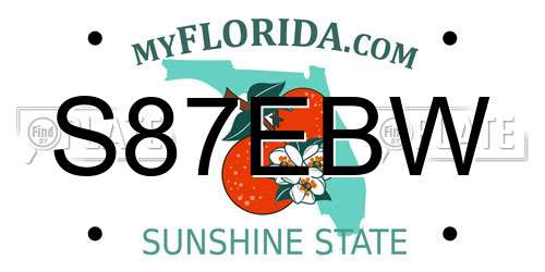 S87EBW Florida License Plate