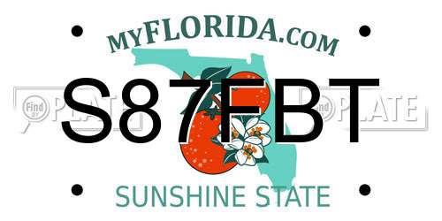 S87FBT Florida License Plate