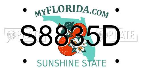 S8835D Florida License Plate