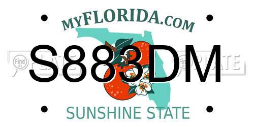S883DM Florida License Plate