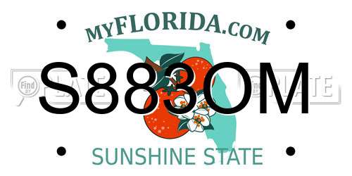 S883OM Florida License Plate
