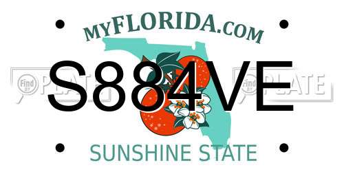 S884VE Florida License Plate