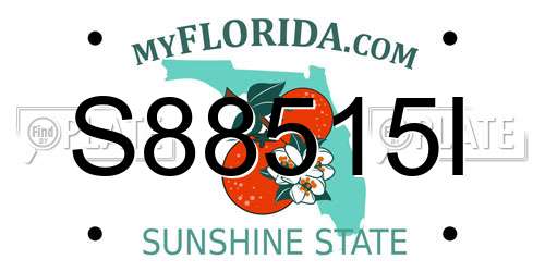 S88515I Florida License Plate
