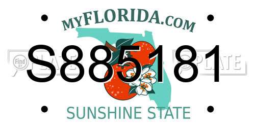 S885181 Florida License Plate