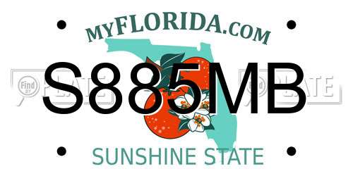 S885MB Florida License Plate