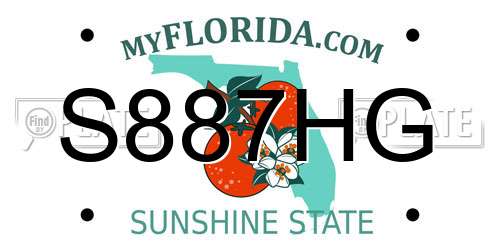 S887HG Florida License Plate