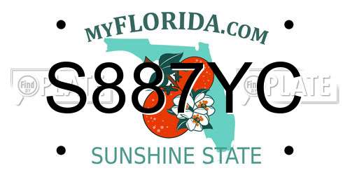 S887YC Florida License Plate
