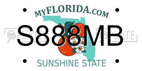 S888MB Florida License Plate