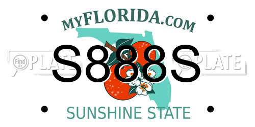 S888S Florida License Plate