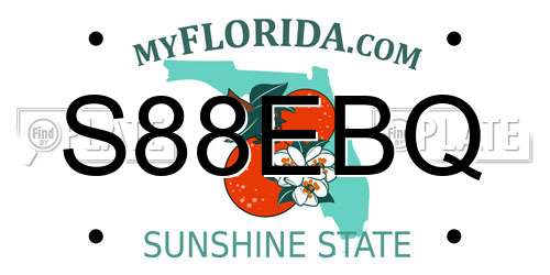 S88EBQ Florida License Plate
