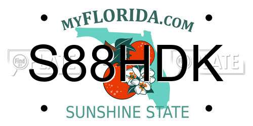 S88HDK Florida License Plate