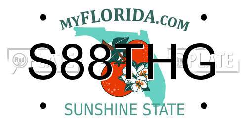 S88THG Florida License Plate