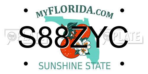 S88ZYC Florida License Plate