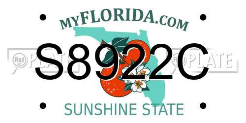 S8922C Florida License Plate