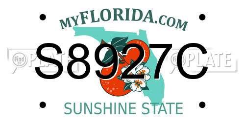 S8927C Florida License Plate