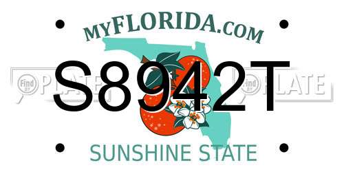 S8942T Florida License Plate