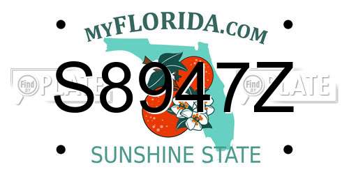 S8947Z Florida License Plate