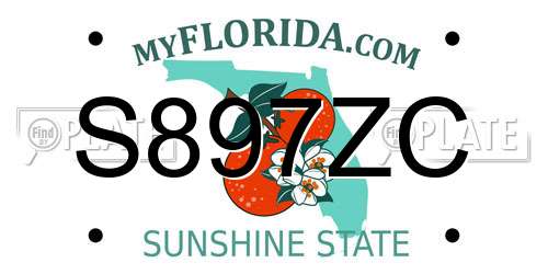 S897ZC Florida License Plate
