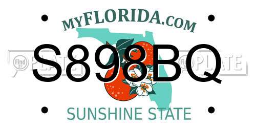 S898BQ Florida License Plate