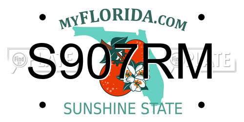 S907RM Florida License Plate