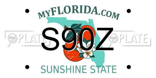 S90Z Florida License Plate