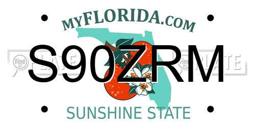 S90ZRM Florida License Plate