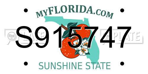 S915747 Florida License Plate
