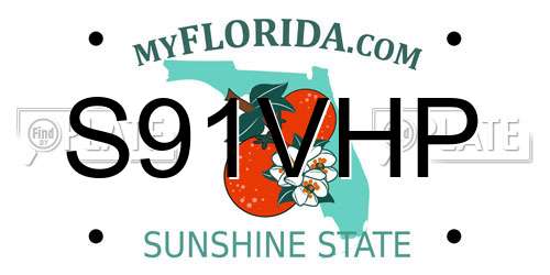 S91VHP Florida License Plate