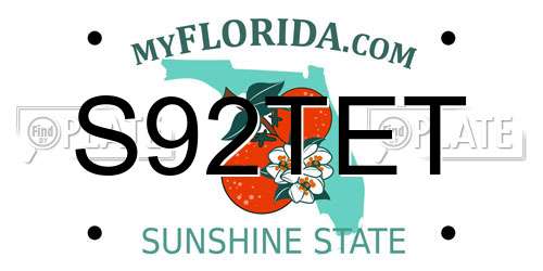 S92TET Florida License Plate