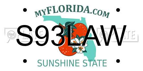 S93LAW Florida License Plate