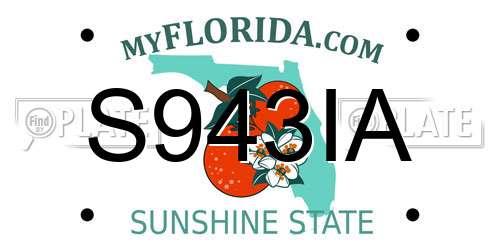 S943IA Florida License Plate