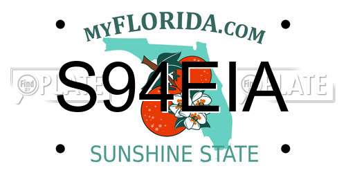 S94EIA Florida License Plate