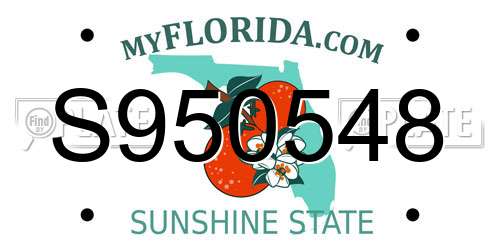 S950548 Florida License Plate