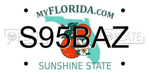 S95BAZ Florida License Plate
