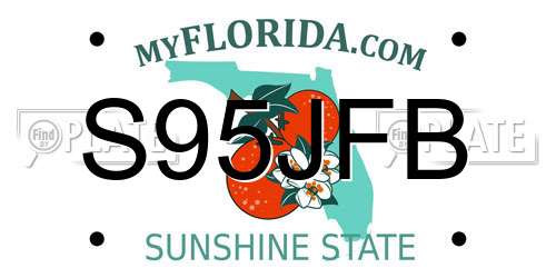 S95JFB Florida License Plate