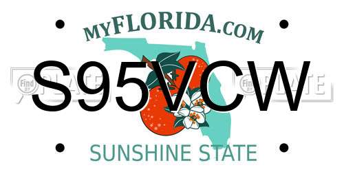 S95VCW Florida License Plate