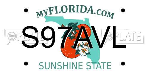S97AVL Florida License Plate