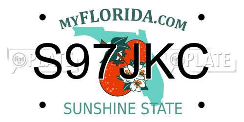 S97JKC Florida License Plate