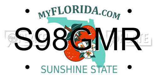 S98GMR Florida License Plate