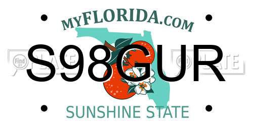 S98GUR Florida License Plate