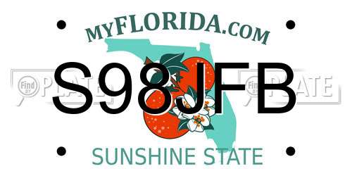 S98JFB Florida License Plate