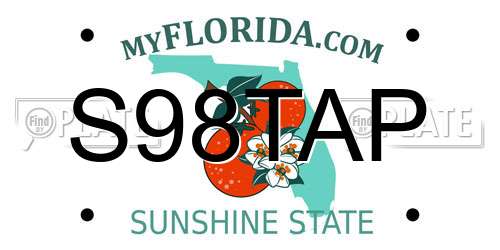 S98TAP Florida License Plate